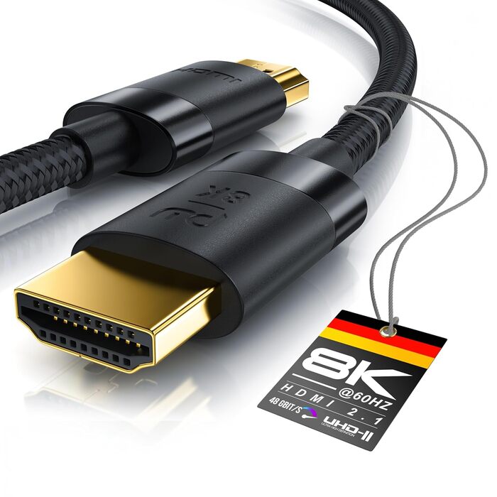 HDMI 2.1 кабель 8K/4K 3 метри - Ultra High Speed Ethernet - для TV, Blu-ray, PS5, Xbox, Switch (чорний)