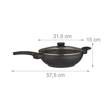 Relaxdays Wok Pan with Lid