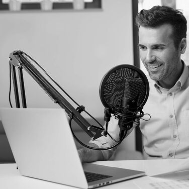 Підставка для мікрофона TIE Studio з кріпленням на стіл - чорна (19-90007)