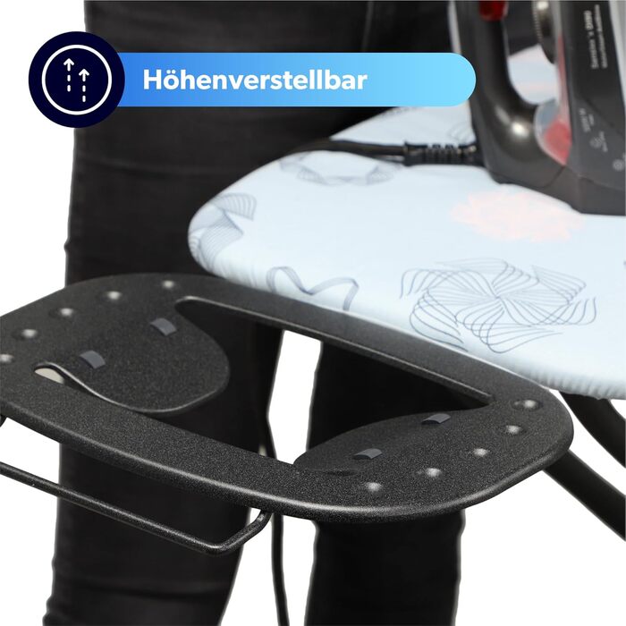 KADAX Ironing Board, 120x38 cm Folding Ironing Table, Height-Adjustable Steaming Ironing Table, Ironing Board with Non-Slip Feet, Table with 8mm Foam Padding (Dark Blue)