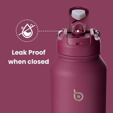 BOTTLE BOTTLE Insulated Water Bottle with Straw, Sport Stainless Steel Water Bottle with Handle Lid, Outdoor Sports Bottle for Pills, 1L (White) (Red)