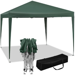 WOLTU Pop-Up Pavilion Waterproof Folding Pavilion Sun Shade Event Pavilion Garden Pavilion for Terrace Camping Festival Pagoda Tent with Oxford Fabric and Metal Frame 3 x 3 m PVL0002be (Green)