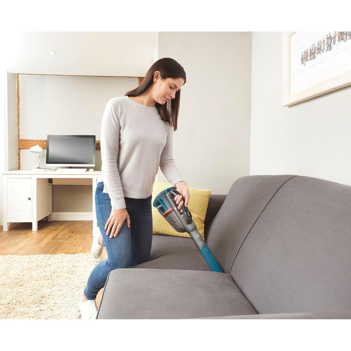 Акумуляторний пилосос ручний BLACK+DECKER BHHV315J Lithium Dustbuster 12V, 20AW, циклонна система, безмішковий, титаново-синій