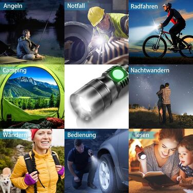 Karrong LED ліхтарик USB з магнітом, ультрафіолетовий 395 нм, 7 режимів, червоне світло, акумулятор, для кемпінгу та туризму, 2 шт.