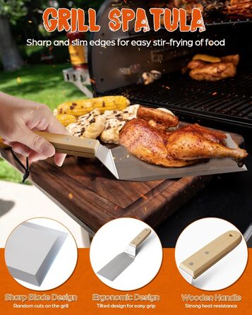 Набір для приготування бургерів Warmodern 3-TLG з нержавіючої сталі: прес 14 см, дзвоник, лопатка | Професійний аксесуар для гриля