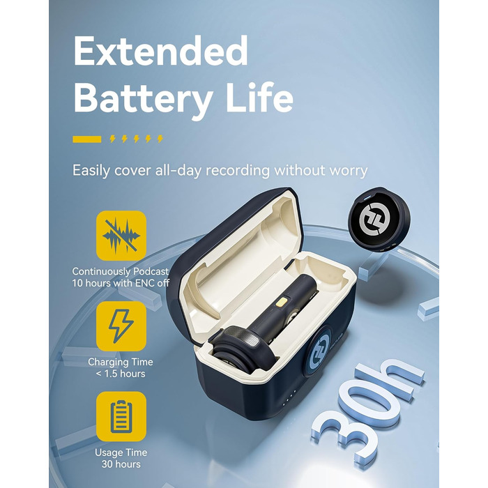 Hollyland Lark M2 бездротовий петличний мікрофон для iPhone 15/16/17 та Android, 300м радіус дії, Hi-Fi звук, шумозаглушення, 30 годин роботи, міні-мікрофон для відео (2TX + USB-C RX + зарядний кейс) USB-C (2TX+1RX) Чорний