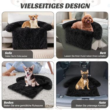 М'яке ліжко для собак Costway, захист дивану, подушка для собак, зручне плюшеве ліжко для маленьких, середніх та великих собак і котів, 112 x 101 x 18 см, сіро-білий колір