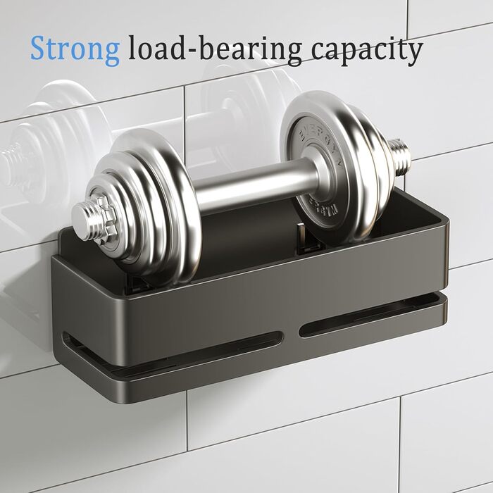 Набір полиць для ванної кімнати (5 шт.) з мильничкою та тримачем для зубних щіток, без свердління, сірий