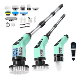 Електрична щітка для чищення швів та поверхонь з 10 насадками, регульована ручка для ванної, кухні, авто, підлоги
