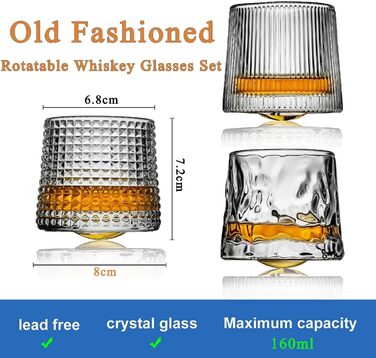 Набір склянок для віскі Old Fashioned, ручної виготовлення, 160 мл (набір з 2 шт.)