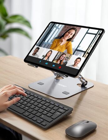 Підставка для ноутбука TECKNET регульована по висоті, ергономічна, складна, з вентиляцією, сумісна з 11-17.3 дюймами, для MacBook та планшетів (срібна)