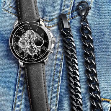 Чоловічий браслет TempBeau: браслет на руку з нержавіючої сталі, панцерна ланцюг, стильний аксесуар для чоловіків, 19-21 см, подарунок для тата/друга