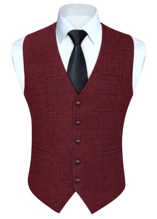 Жовта жилетка для костюма Hisdern Manner Formae - багряний колір, розмір XS