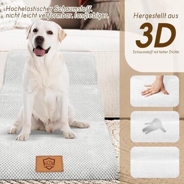 2-Step Dog Stairs, 40cm Cat Stairs with Washable Cover, Dog Stairs for Small Dogs, Pet Stairs for Dogs and Cats, Cat Stairs for Senior Cats, Black (3-Step Wider Dog Stairs)