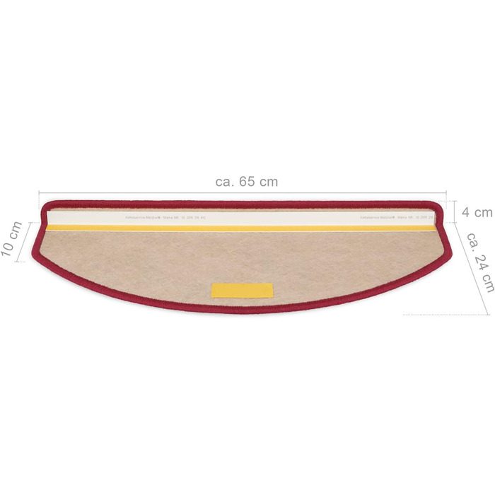 Комплект килимків для сходів Metzker Multistripe, напівкруглі, 16 шт, різнокольорові, протиковзкі