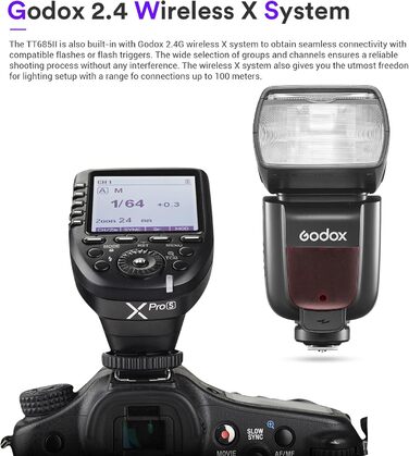 Спалах Godox TT685II-C Thinklite для Canon DSLR: E-TTL, GN60, 2.4G, TCM, HSS 1/8000s
