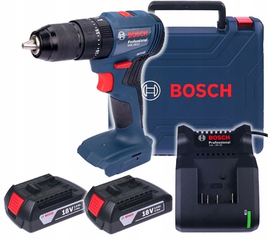 Дриль-викрутка Bosch GSB 185-LI 18V з ударом, 2 акумулятори по 2Аг та зарядний пристрій, комплект