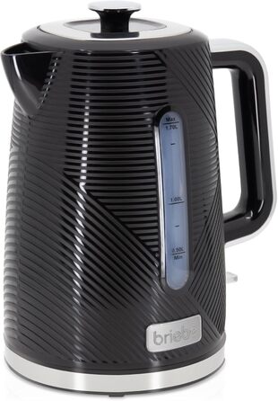 Електричний чайник Breibe Elegance 1.7L: Швидкий нагрів, BPA-free, 360° обертання, Strix, автоматичне відключення, бездротовий, чорний