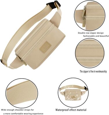 Поясна сумка на пояс для чоловіків та жінок, спортивна, водовідштовхувальна, велика, для телефону, на бігу, камуфляж (хакі)