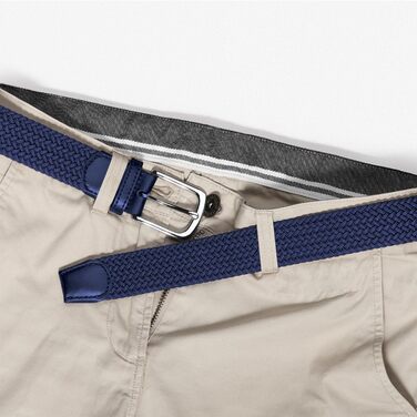 Набір з 2 еластичних тканинних ременів для жінок та чоловіків – регульовані, 3,3 см, довжина 100-120 см (чорний + синій), 100 см