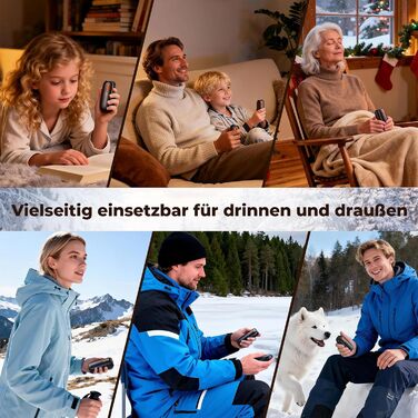 Електричні грілки для рук VIWAVE (2 шт) з LED, USB-зарядка, 5 температурних режимів, для кемпінгу, подарунок для жінок та чоловіків