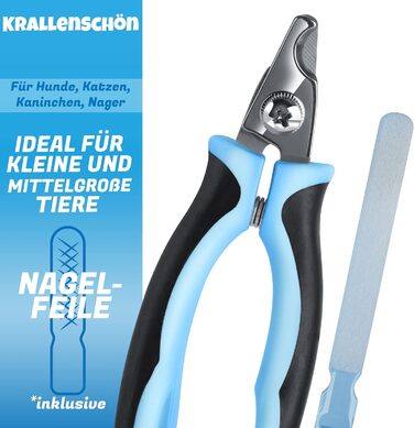 Ножиці для догляду за кігтями маленьких собак, котів та дрібних тварин BluePet | Кусачки для кігтів з пилочкою | Кусачки для кігтів блакитні | Догляд за кігтями