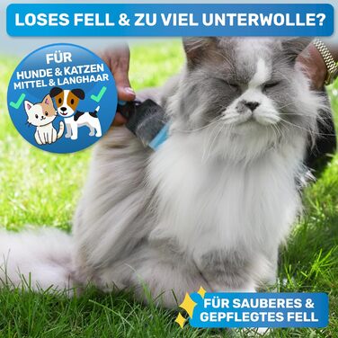 BluePet ZupfZeug Pro: професійна щітка для собак з довгим волоссям, гнучка, для видалення підшерстка, ковтунів та вузлів (двостороння, блакитна)