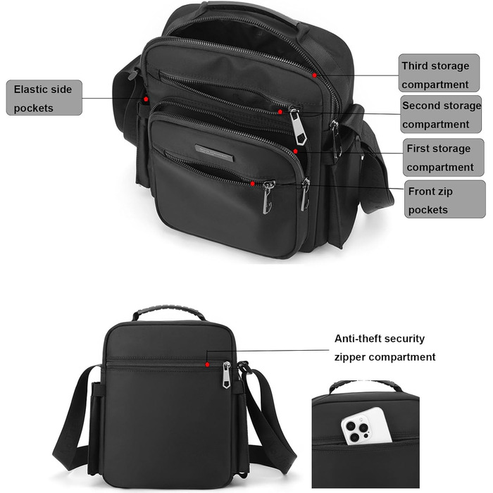 Чоловіча сумка через плече Crossbody: універсальна сумка-месенджер для роботи, подорожей та щоденного використання