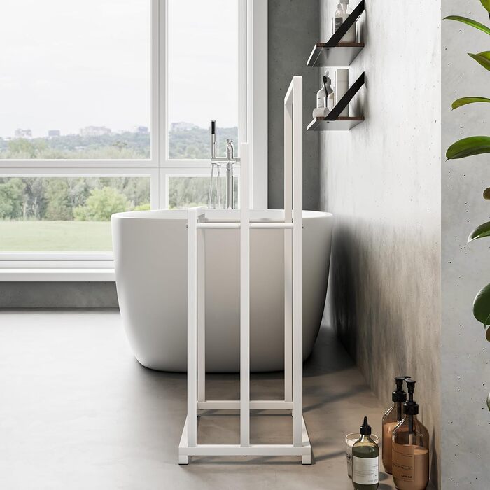 Підставка для рушників, тримач для рушників, сталева підставка для рушників на 3 полиці, для ванної кімнати, білий