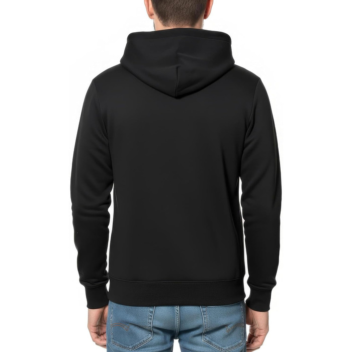 Чоловіча куртка-худі ROCK-IT Apparel на блискавці з капюшоном та бічними кишенями, Regular Fit, преміум тканина, чорна, розмір 4XL