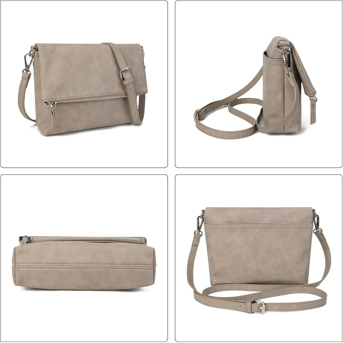 Сумка жіноча Gladdon через плече, шкіряна крос-боді, Taupe (бежевий)