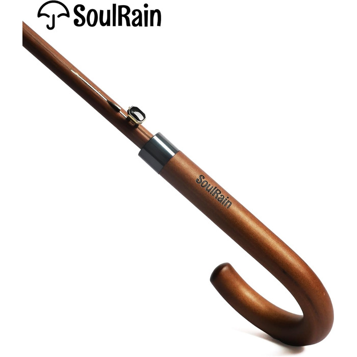 SoulRain Парасолька з класичною дерев'яною ручкою, автоматичне відкриття, вітростійка, прозора, незламна, 121.9 см (Жовта)