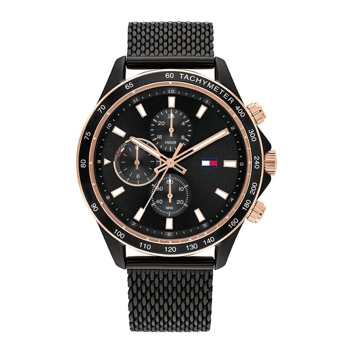 Годинник чоловічий Tommy Hilfiger аналоговий кварцовий (чорний, ремінець)