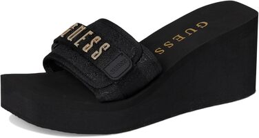 Босоніжки жіночі GUESS Dellean на танкетці, чорні, 42 EU