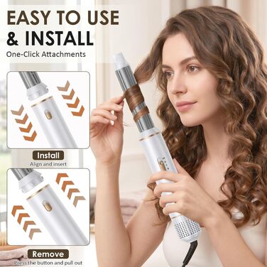 Мультистайлер для волосся 5 в 1 Airstyler 1000W: фен-щітка, автоматичний стайлер для кучерів, об'єму та випрямлення, 3 режими температури