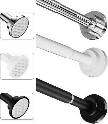 Розсувна штанга для карнизів Onpira® без свердління – телескопічна штанга 125-240 см, нержавіюча сталь, 3 кольори (білий, чорний)