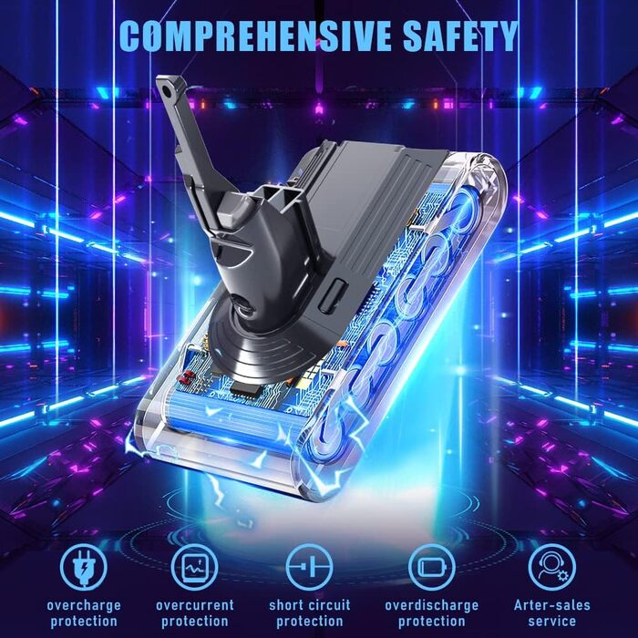 Замінний акумулятор Stanew 21.6V 4500mAh Li-ion для пилососів Dyson V8 (SV10), з фільтрами