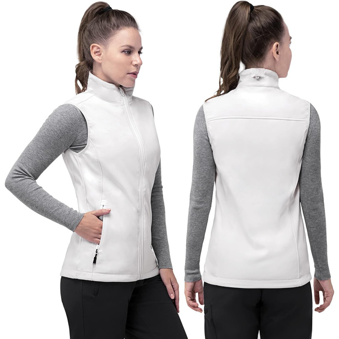 Легка жіноча софтшеллова жилетка 33,000ft: водонепроникна, вітрозахисна, для бігу, гольфу, туризму, біла