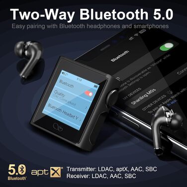 Shanling M0s: MP3-плеєр DAC Hi-Fi, портативний аудіопрогравач з підтримкою SD до 2TB, Bluetooth 5.0, 3.5mm/Type-C