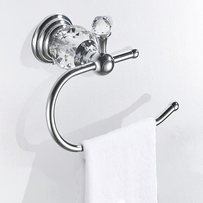 Crystal Toilet Paper Holder, Polished Chrome, Tissue Paper Holder, Silver-Colored, Bathroom, Toilet Paper Holder, Wall Mount, Brass