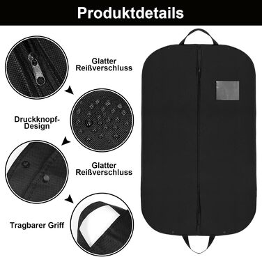 2 місткі мішки для одягу з відділенням для взуття, 120 x 60 см, мішок для одягу на блискавці, водо- та пилонепроникний, складні мішки для зберігання одягу, чохол для одягу, сорочок