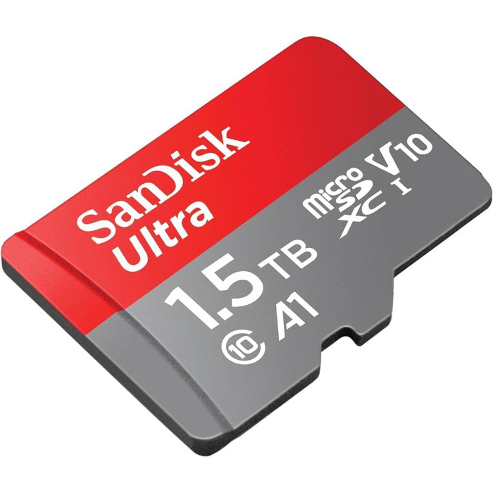 Карта пам'яті SanDisk Ultra microSDXC UHS-I 1.5 TB з адаптером для Android, смартфонів та планшетів, Class 10, U1, A1, швидкість читання до 150 МБ/с, Full HD