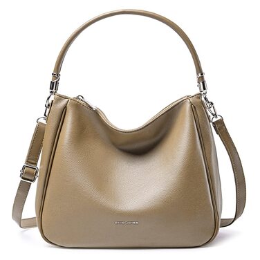 Сумка жіноча David Jones Hobo бежевого кольору, середнього розміру, з м'якої PU шкіри, через плече, шопер, довгі ручки, класична повсякденна сумка