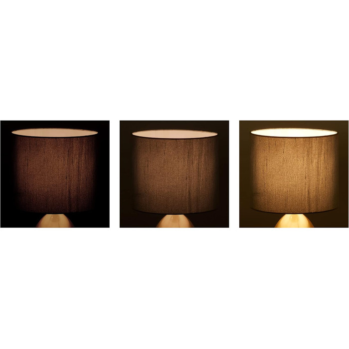 Настільна лампа Relaxdays з торканням, регульована яскравість, сучасний дизайн, 3 режими, E14, з кабелем, 33,5 x 18 см, латунь