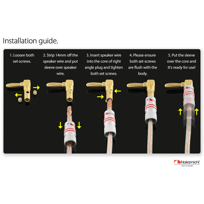 Навушникові роз'єми Nakamichi 24K позолота, 12-18 AWG, 4 мм, для динаміків, підсилювачів, Hi-Fi, AV Receiver, Stereo, домашній кінотеатр, аудіокабель, 4 шт. (2 пари)