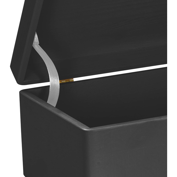 Large Wooden Box with Lid - All-Purpose Wooden Box - Storage Box | Toy Chest - Gift Packaging | Decorative Box for Crafts FSC® (Black, approx. 40 x 30 x 24 cm | XL)