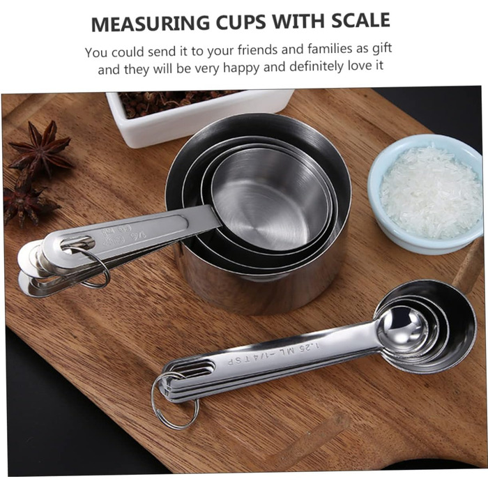 DECHOUS 12-Piece Measuring Spoon Set for Baking - Stainless Steel, Graduated Kitchen Cups, Spoons for Easy Measuring