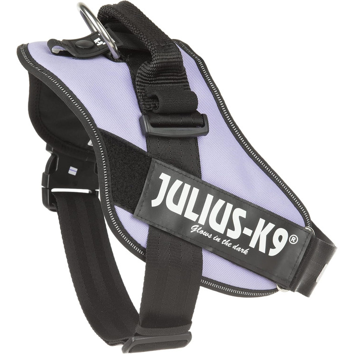 Шлейка Julius-K9 IDC Powergeschirr для собак з двома безкоштовними нашивками, розмір 0, M/розмір 0 (обхват грудей: 58-76 см), фіолетова