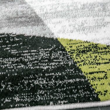 Килимок VIMODA з геометричним малюнком, короткий ворс, зелений, сірий, білий, чорний, 60x110 см, для вітальні