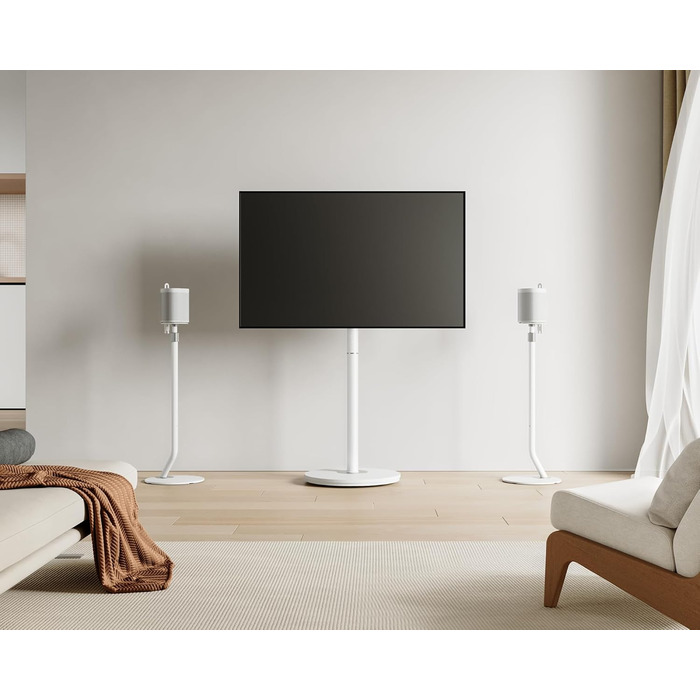 Підставка для колонок FITUEYES Design, металева, регульована по висоті, 2 шт, білий колір